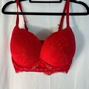 La Sensa Beyond Sexy Classic Plunge Lace Bra Red 40DD